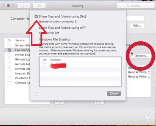Share files and folders using SMB