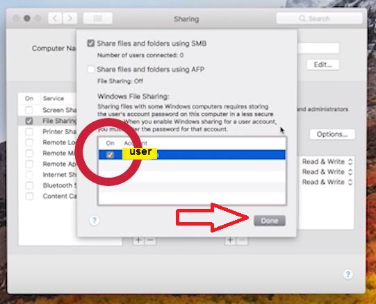 MAC File Sharing Setting - Done
